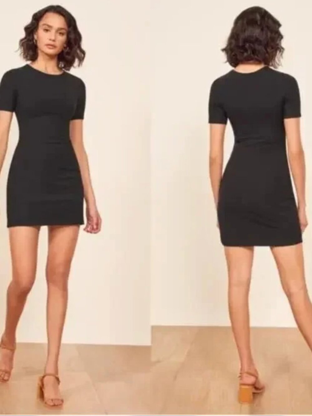 Reformation Ribbed Short Sleeved Mini Dress
